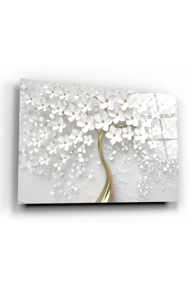 Çiçekler Dekoratif ve Modern Cam Tablo ürün görseli