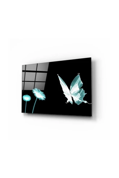 Kelebek Dekoratif ve Modern Cam Tablo 2 50x70 Cm