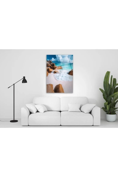 Deniz Manzarası Dekoratif ve Modern Cam Tablo 50x70 Cm ürün görseli
