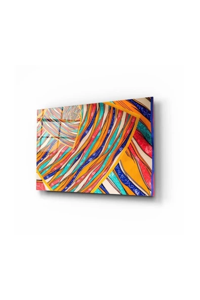 Soyut Desenler Dekoratif ve Modern Cam Tablo 2 50x70 Cm