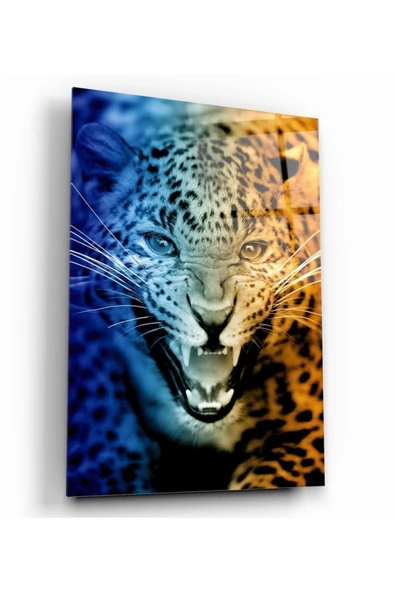 Leopar Dekoratif ve Modern Cam Tablo