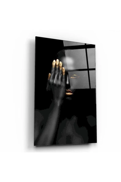 Gold Kadın Dekoratif ve Modern Cam Tablo ürün görseli