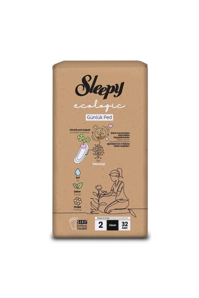 Sleepy Ecologic Premium Plus Günlük Ped Uzun 32'li - 2