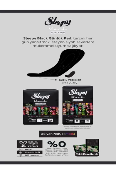 Sleepy Black Premium Plus Günlük Ped Normal 40'lı - 3