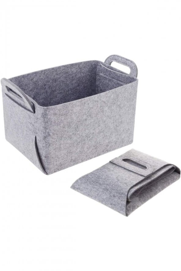 6lı Çok Amaçli Keçe Sepet Organizer, 26x42x22 Cm, Kitap, Oyuncak,banyo Saklama Sepeti - 3