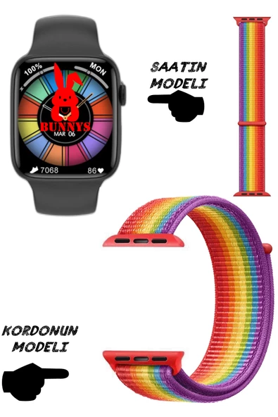 Akıllı Saat Nfc Özellikli Wacht 8 Pro Bt Konuşma Özellikli Akıllı Saat HASIR KORDON