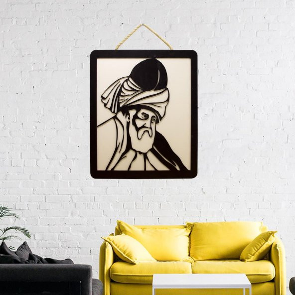 Aşkı şevk Üç Boyutlu Mevlana Figürlü Dekoratif Ahşap Tablo - 2