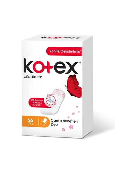 Kotex İnce Günlük Ped Parfümlü Çanta Paketleri 56'lı