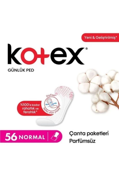 Kotex Anydays Günlük Ped Normal Parfümsüz 56’lı