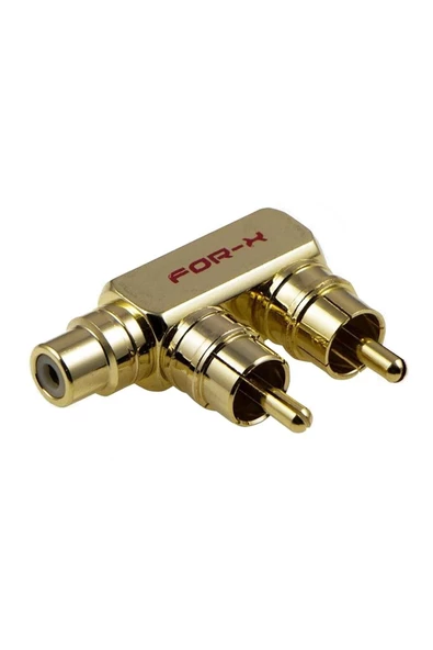 For-X Çevirici Jack Birleştirici Rca 2 Erkek 1 Dişi Metal Gold Xy-54t