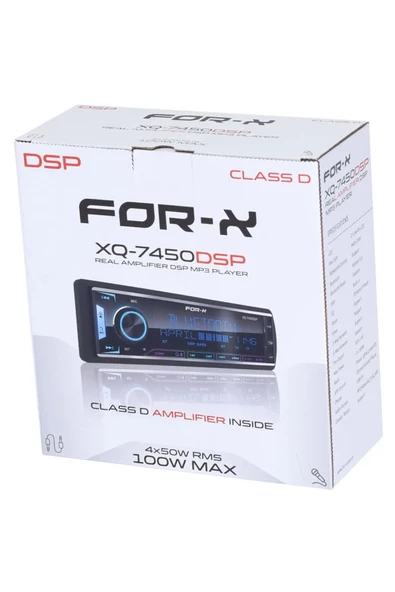 For-X XQ-7450-4X100W-MİKROFONLU-DSP İŞLEMCİ-7 RENK-BT5.0-USB-RADYO-MP3-4 ANFİ ÇIKIŞ-PROFESYONEL TEYP - 1