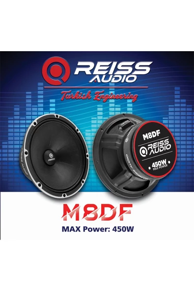 REISS AUDIO Rs- M8df 20cm Özel Seri Oto Midrange Hoparlör 450wat 200rms Iki Adet - 1