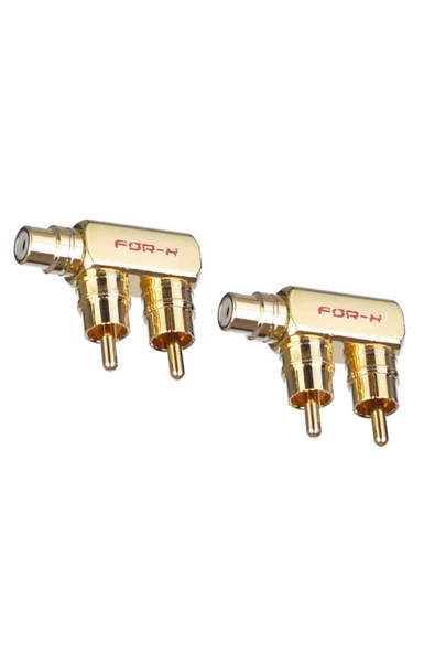 For-X 2 Rca Erkek 1 Rca Dişi Oto Amfi Sinyal Birleştirici (2 Adet) Xy-54t