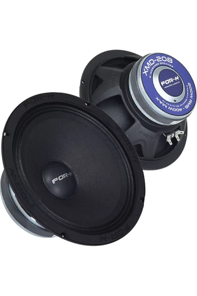 FOR-X XMD-208-ÇİFTİ 800W MAX-ÇİFTİ 400W RMS -PROFESYONEL ÜST SERİ-20 CM MİDRANGE HOPARLÖR-2 ADET