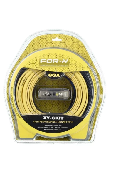 For-X 6 Ga Profesyonel Seri Kalın Oto Amfi Kablo Seti Xy-6kıt ürün görseli