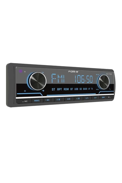 For-X X-7350-FM-USB-MP3-BT5.1-4X60W-3 ANFİ ÇIKIŞLI-APP KONTROL-SESLİ KOMUTLU OTO TEYP - 2