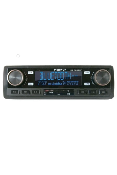 For-X XQ-728DSP-BT5.0-FM-MP3-USB-AUX-7 RENK IŞIK-4 ANFİ ÇIKIŞLI DSP İŞLEMCİLİ OTO TEYP-HARİCİ MİKROFON İLE  KARŞIYA NET SES GİDER