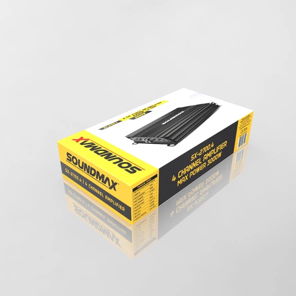 Soundmax Sx-2700.4 3000w 4 Kanal Profesyonel Oto Amfi 4ohm 4x60w Rms-r