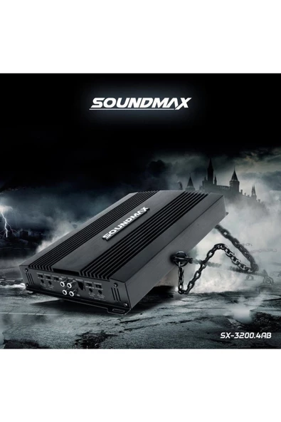 Soundmax Sx-3200.4ab 4000w 4 Kanal Oto Amfi Profesyonel 4x80 Bas Kontrol Aparatlı