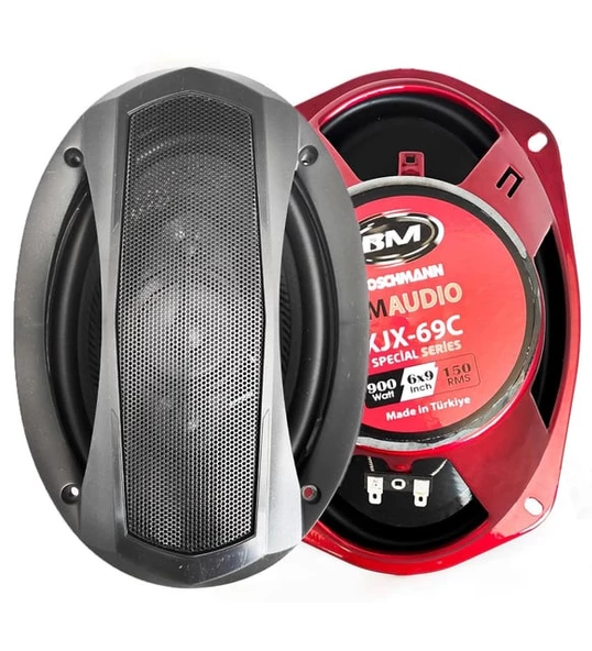 Boschmann Bm Audio Oval 6x9 Kayık Midrange 900 Watt 150 Rms Kurşun Göbek Kapaklı Takım - 6