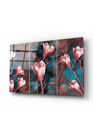 Çiçekler Dekoratif ve Modern Cam Tablo ürün görseli 1