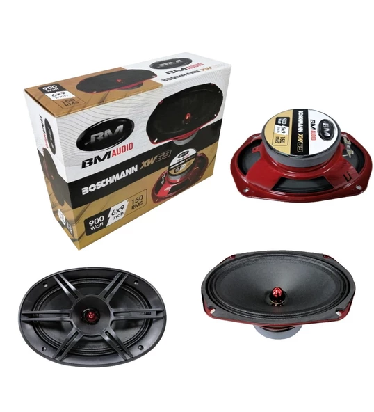 Boschmann Bm Audio Oval 6x9 Kayık Midrange 900 Watt 150 Rms Kurşun Göbek Kapaklı Takım - 5