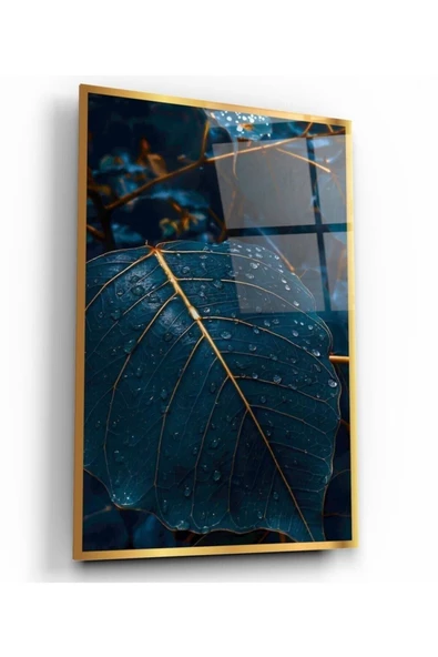 Yaprak Dekoratif ve Modern Cam Tablo