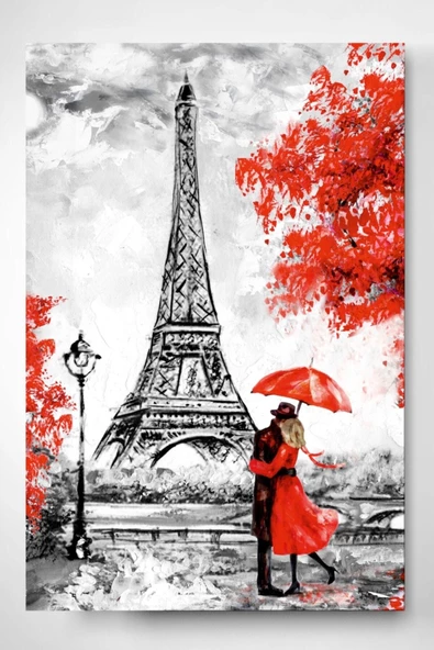 Paris Eyfel Kulesi Dokulu Dekoratif ve Modern Cam Tablo - Özel Seri
