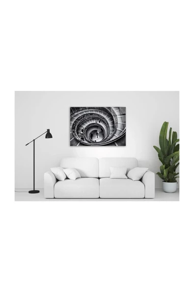 Spiral Merdivenler Dekoratif ve Modern Cam Tablo 50x70 Cm