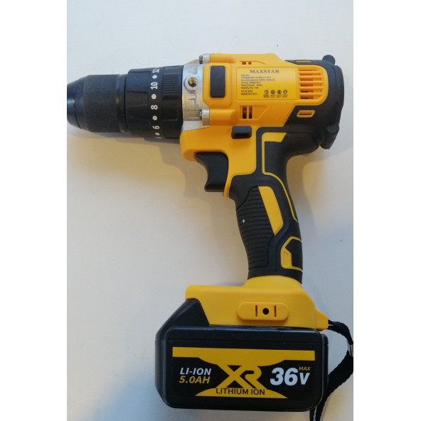 MAXSTAR 36V - 5Ah DARBELİ - ÇİFT BATARYALI ŞARJLI MATKAP - 3