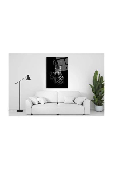 Zebra Dekoratif ve Modern Cam Tablo 50x70 Cm