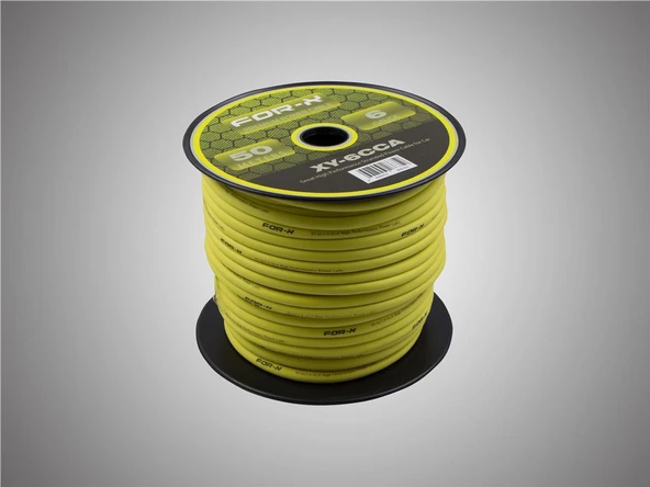 FOR-X XY-6CCA-50METRE-6GA-KALIN-BAKIR ORANI YÜKSEK-PROFESYONEL OTO ANFİ CERYAN KABLOSU ürün görseli 1