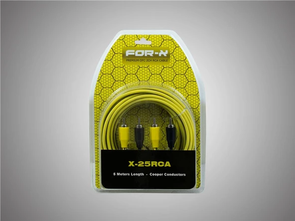 FOR-X X-25RCA-5 METRE RCA KALİTELİ-PROFESYONEL ANFİ KABLOSU