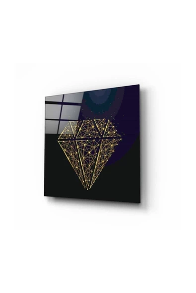 Elmas Dekoratif ve Modern Cam Tablo 50x70 Cm ürün görseli