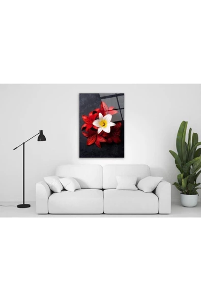 Çiçek Dekoratif ve Modern Cam Tablo ürün görseli