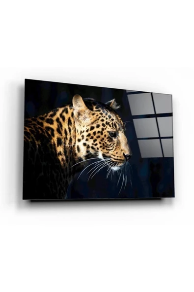 Siyah Çita Dekoratif ve Modern Cam Tablo ürün görseli