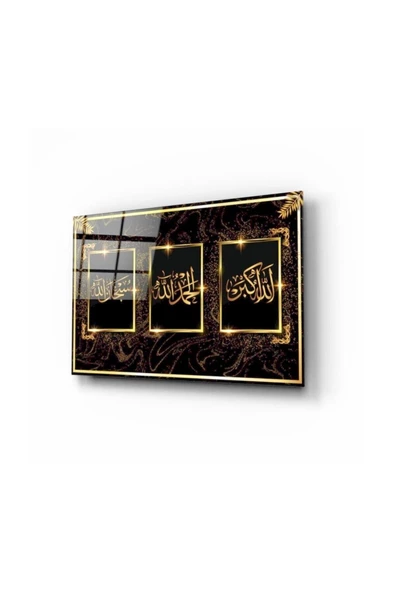 Elif Lam Mim Dekoratif ve Modern Cam Tablo 2 50x70 Cm