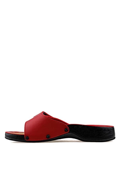 Ceyo 3000-2 Cırtlı Kadın Terlik Kırmızı 35-39 - 3