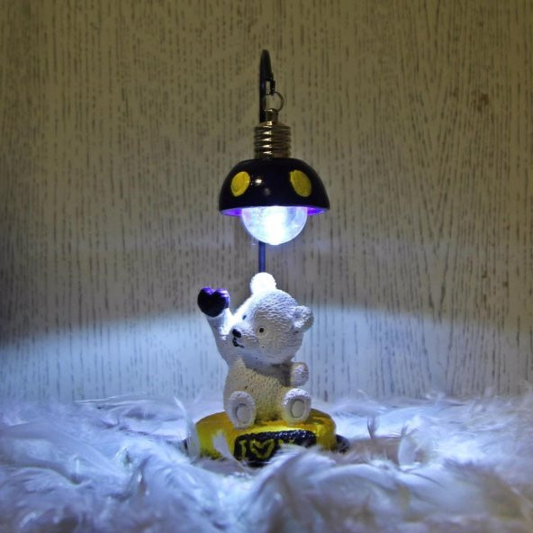 Sarı Lacivert Taraftar Panda Masa Gece Lambası Işıklı Biblo