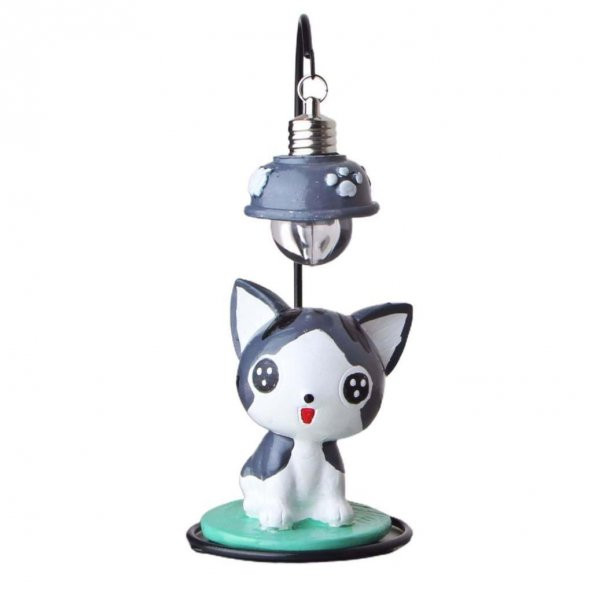 Sevimli Gri Kedi Masa Gece Lambası Işıklı Biblo - 2