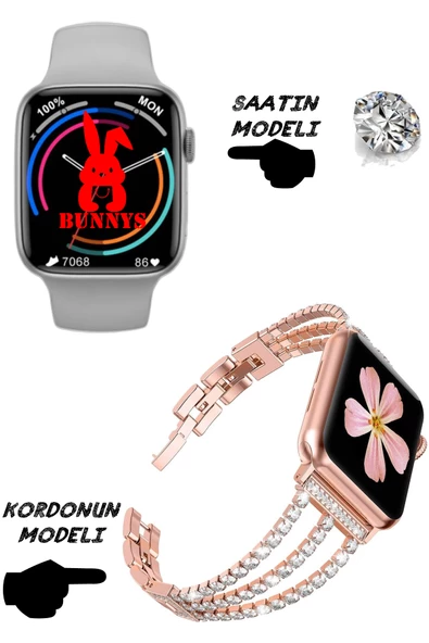 Pırlanta Wacht 8 iPhone Uyumlu Nfc Özellikli Bt Konuşma Özellikli Akıllı Saat