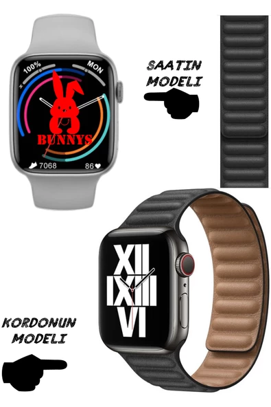 Realme Uyumlu Nfc Özellikli Bt Konuşma Özellikli Wacht 8 Akıllı Saat Deri Krdn ürün görseli 1