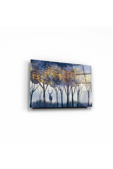 Ağaçlar Dekoratif ve Modern Cam Tablo 50x70 Cm