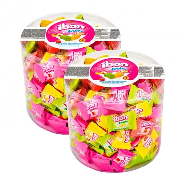 Elvan İbon Fruity Meyve Aromalı Sütlü Dolgulu Sert Şekerleme 1 kg x 2li - 2