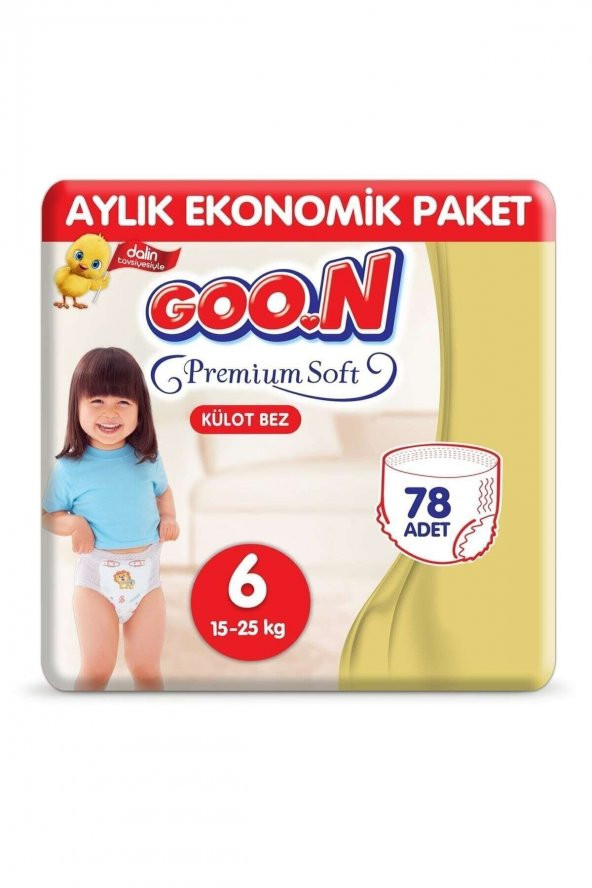 Goon Bebek Bezi Premium Soft 6 Beden 78 Adet
