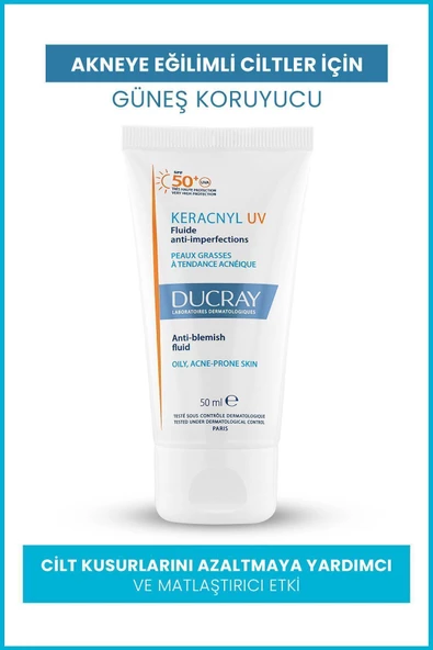 Keracnyl Fluid SPF50+ Akneye Eğilimli Ciltler İçin Güneş Kremi 50 ml