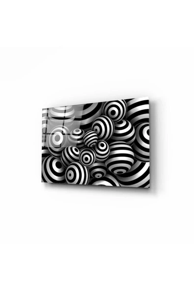 Toplar Dekoratif ve Modern Cam Tablo 50x70 Cm