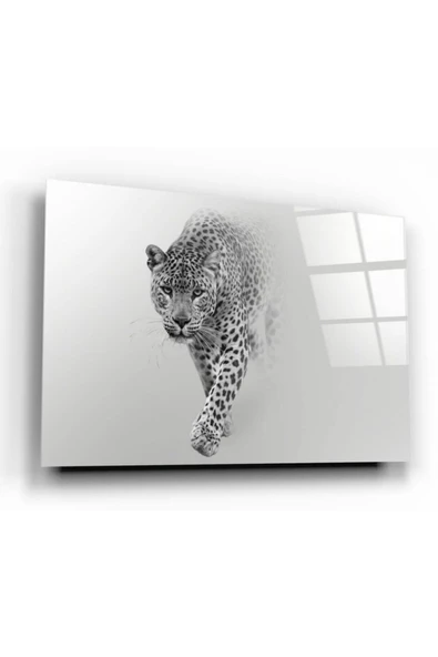 Leopar Dekoratif ve Modern Cam Tablo