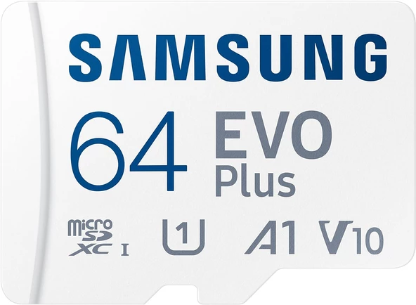 Evo Plus 64GB SDXC U1 Sınıf 10 A1 130MB/s Micro SD Bellek Kartı Adaptörlü 2021 Sürümü (MB-MC64KA/EU)