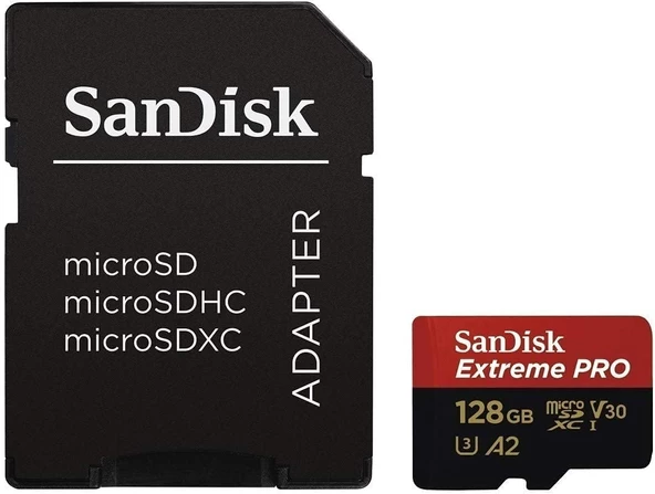 Extreme Pro 128 GB microSDXC Hafıza Kartı SDSQXCY-128G-GN6MA, 170 MB/sn'e kadar